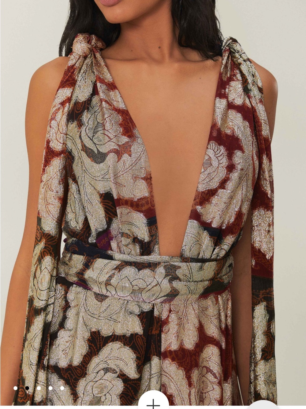 Farm Rio Jacquard Lurex Sleeveless Maxi Dress - Picture 2 of 4